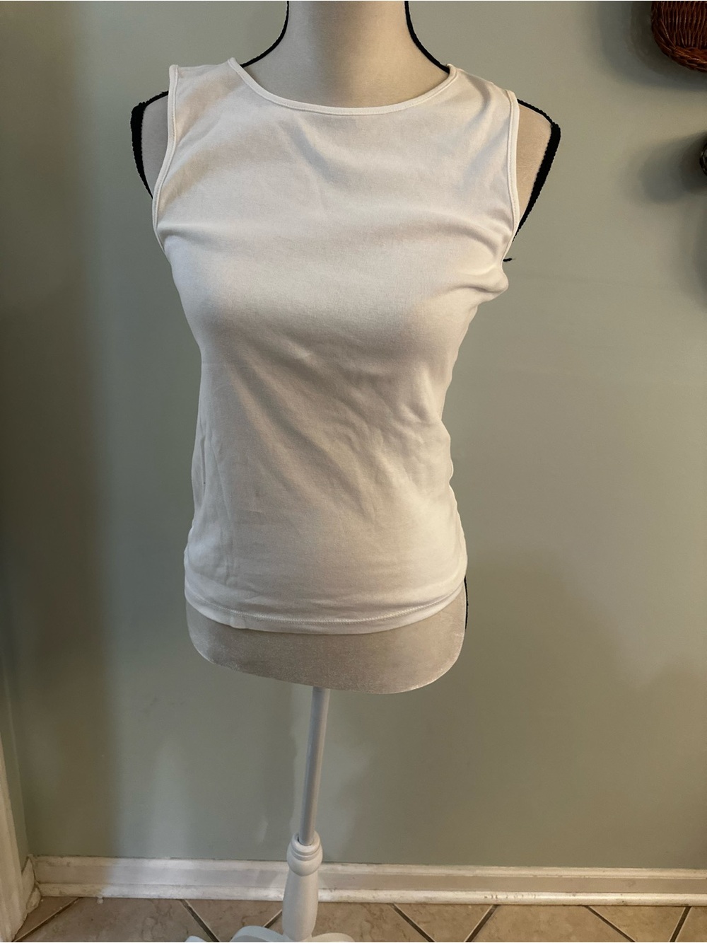 J. Crew White Scoop Neck Tank Top